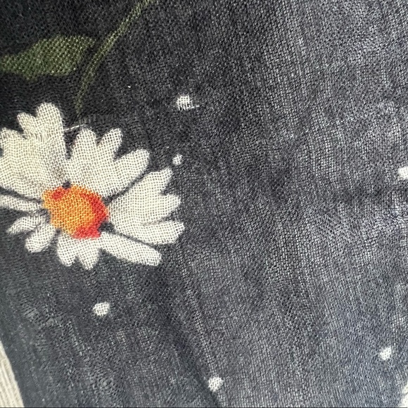 The Kooples Modal & Silk Scarf with Daisies - Picture 8 of 8